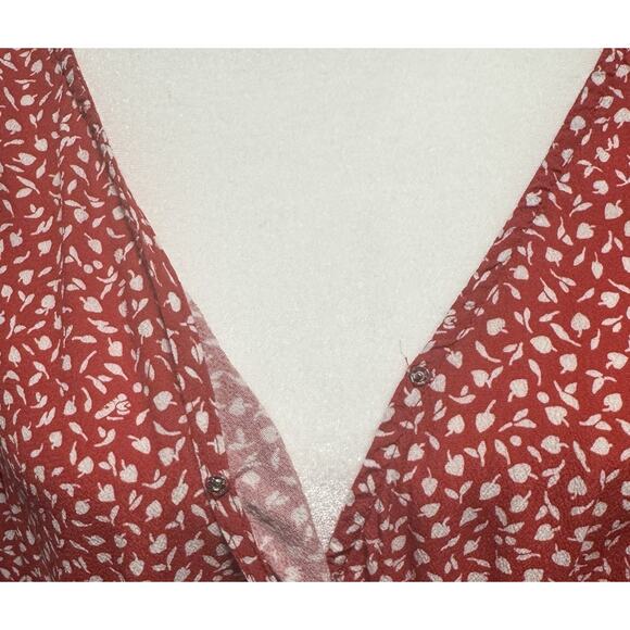 Madewell Floral Women S Top Cottagecore Feminine Romantic Dainty Side Button - Picture 4 of 11